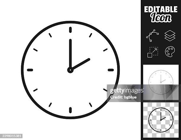 2 o'clock clock face. icon for design. easily editable - adjusting clock stock illustrations