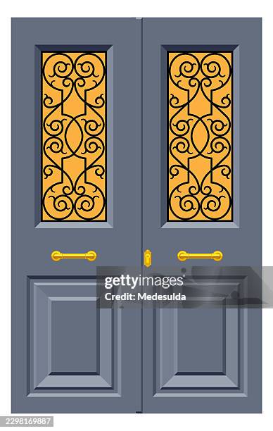 vector art-nouveau door. - blacksmith stock illustrations
