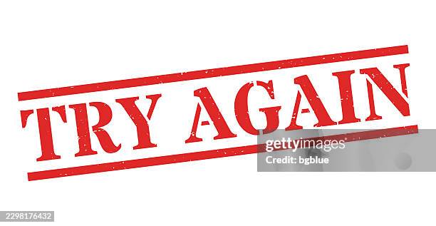 try again - red rubber stamp on blank background - try something stock illustrations