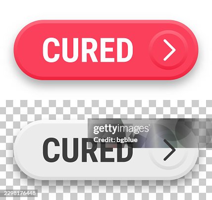 Cured - 3D click web buttons on blank background Cured - 3D click web buttons on blank background