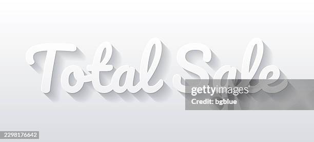 total sale - flat design with paper cut effect on blank background - eclipse stock illustrations