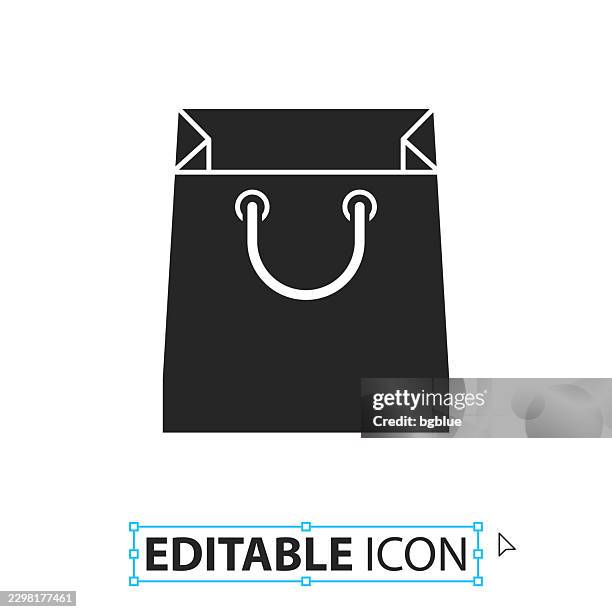 shopping bag - editable icon on white background - solid color wrapping paper stock illustrations