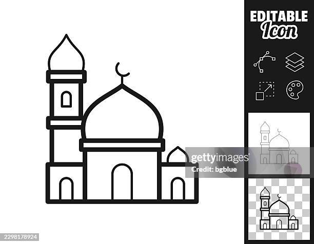 mosque. icon for design. easily editable - islamic architecture stock illustrations
