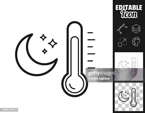 night temperature. icon for design. easily editable - star pattern stock illustrations