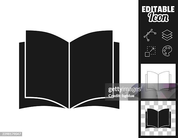open book. icon for design. easily editable - reading cookbook stock illustrations