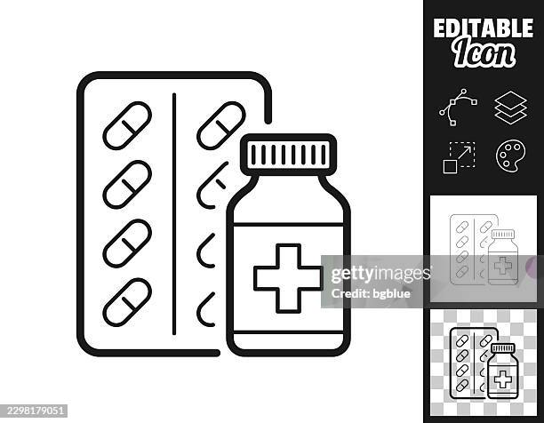 medicines. icon for design. easily editable - pharmaceutical packaging stock illustrations