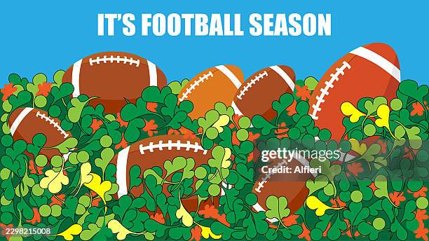 happy thanksgiving - autumn football patch - empty car trunk stock illustrations
