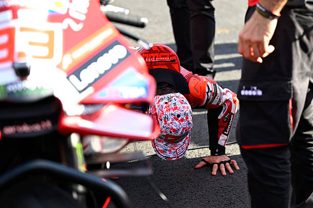Marc Marquez of Spain riding the Lenovo Ducati on the grid during the Tissot Sprint Race at Twin Ring Motegi on October 03, 2026 in Motegi, Japan.