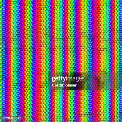A vibrant repeating pattern of tiny multicolored rectangular tiles arranged in diagonal rows, creating a dense rainbow mosaic texture with bright, energetic visual rhythm. A vibrant repeating pattern of tiny multicolored rectangular tiles arranged in diagonal rows, creating a dense rainbow mosaic texture with bright, energetic visual rhythm.