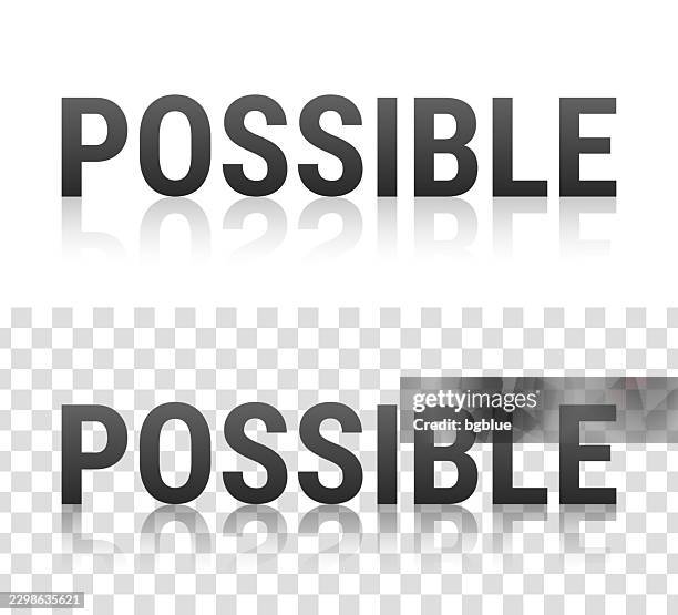 possible - text with reflection on transparent background - possible stock illustrations