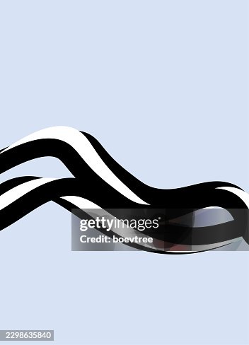Black and white twisted wave stripe pattern design material background Black and white twisted wave stripe pattern design material background