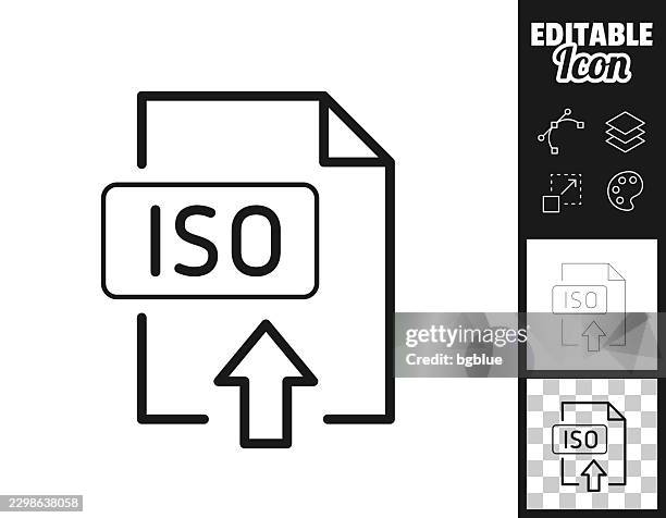 iso disk image upload. icon for design. easily editable - software development stock illustrations