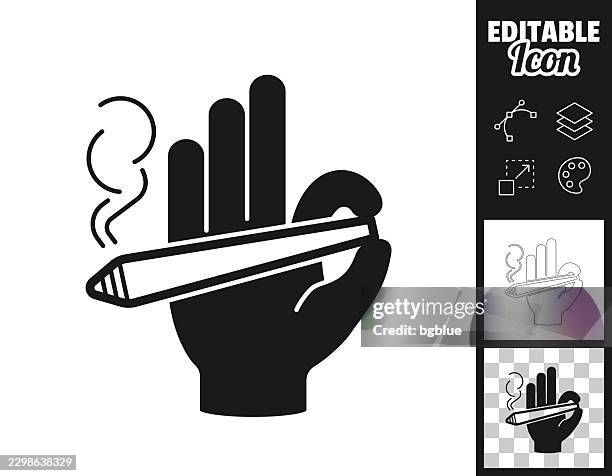 hand holding joint. icon for design. easily editable - hand holding cigarette stock illustrations