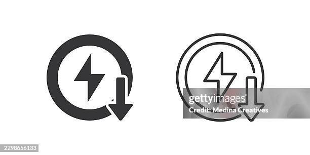 low power consumption icons. glyph solid and line series icon. - water efficient stock illustrations