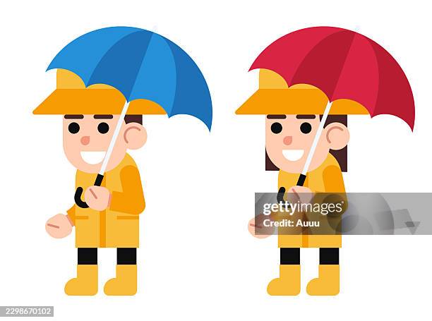 flat design rainy season vector illustration concept - dark storm clouds stock illustrations