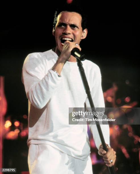 Marc Anthony performing at Shoreline Amphitheater in Mountain View Calif. On June 14th, 2000. Image By: Tim Mosenfelder/ImageDirect