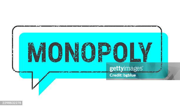 monopoly - blue grunge speech bubble on blank background. - board game boxes stock illustrations