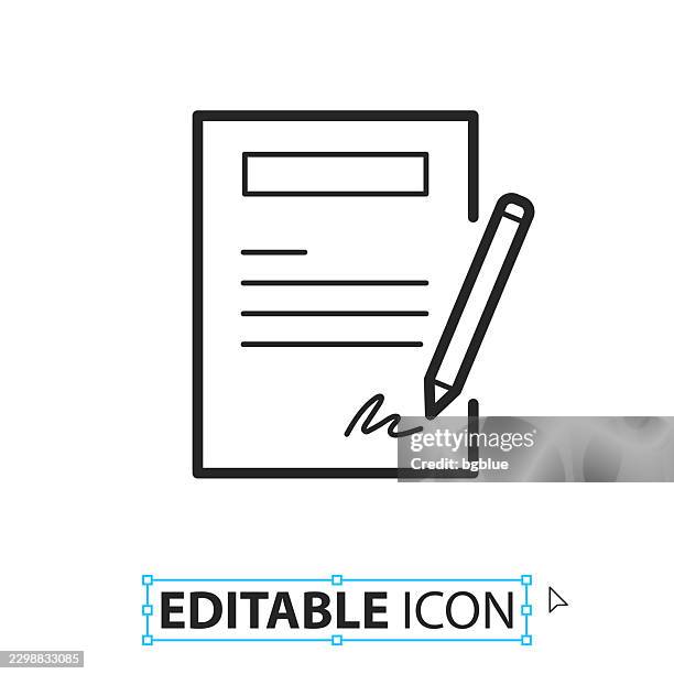 contract - line editable icon on white background - inheritance stock illustrations