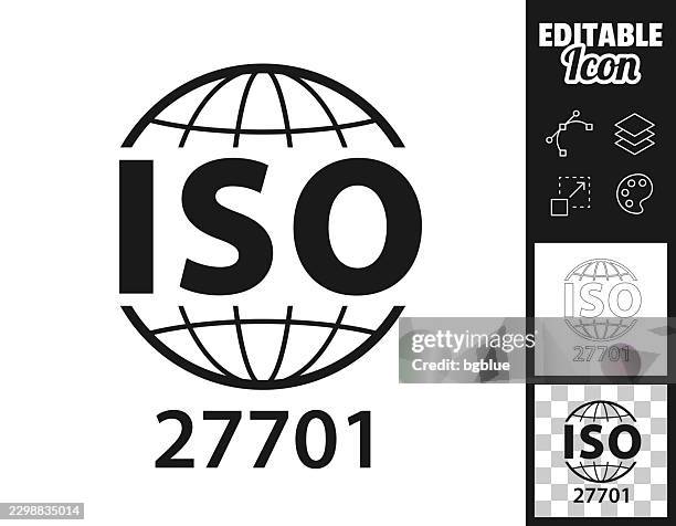 iso 27701 privacy information management standard. icon for design. easily editable - personal data stock illustrations