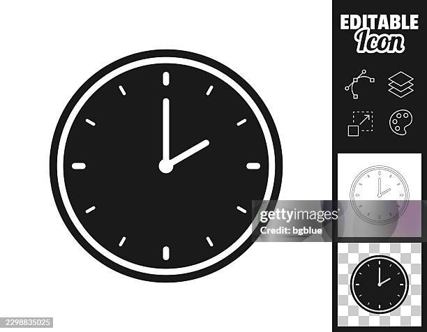 2 o'clock clock face. icon for design. easily editable - time clock stock illustrations