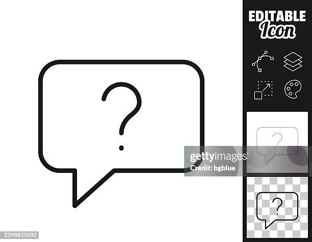 speech bubble with question mark. icon for design. easily editable - chatbot bubbles stock illustrations