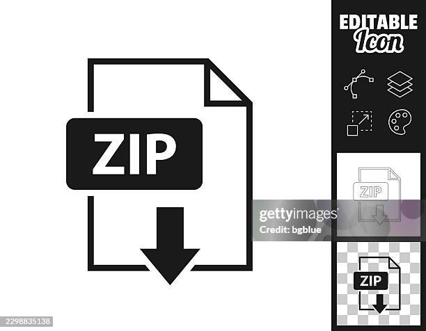 zip archive download. icon for design. easily editable - digital literacy stock illustrations