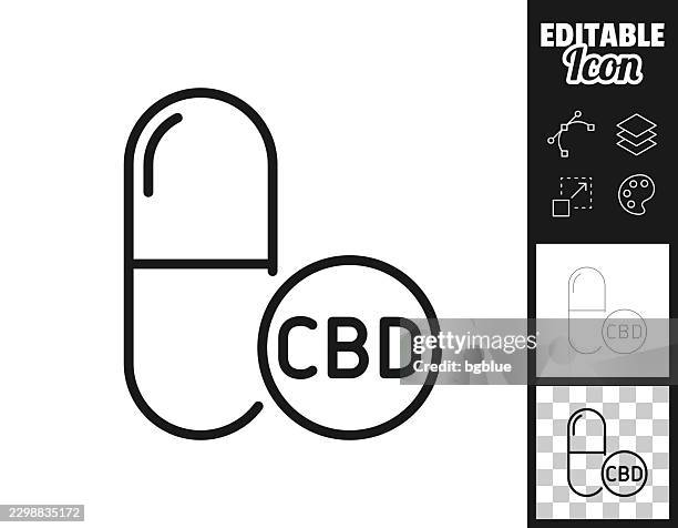 cbd capsule. icon for design. easily editable - oil capsule stock illustrations