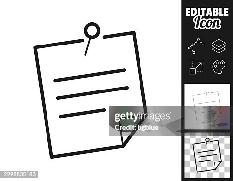 Pinned note. Icon for design. Easily editable Pinned note. Icon for design. Easily editable