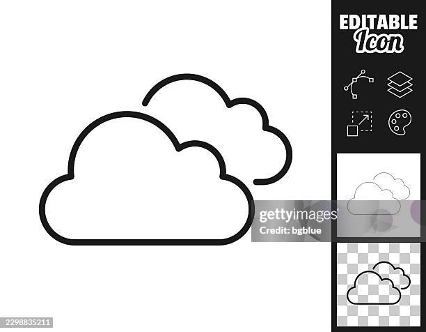 cloudy weather. icon for design. easily editable - cloud png stock illustrations