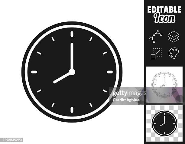 8 o'clock clock face. icon for design. easily editable - adjusting clock stock illustrations