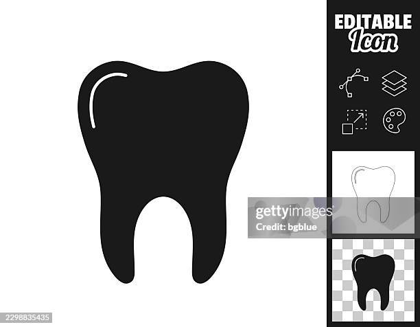 tooth. icon for design. easily editable - body brushing stock illustrations