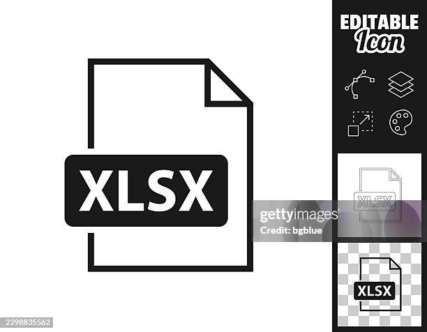 xlsx file. icon for design. easily editable - office automation stock illustrations