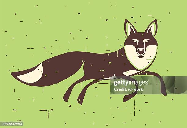 fox running - stalker stock illustrations