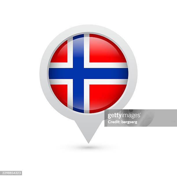 flag of norway. pin round icon. map pointer symbol. location marker. vector illustration - phone location tracking stock illustrations