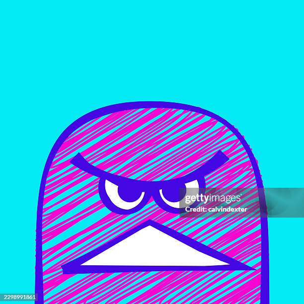 angry emoji cartoon scribble doodle style - angry scribble vector stock illustrations