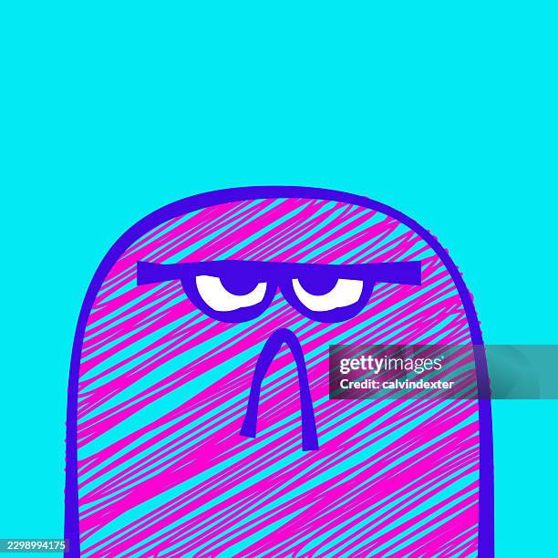 angry emoji cartoon scribble doodle style - customer feedback stock illustrations