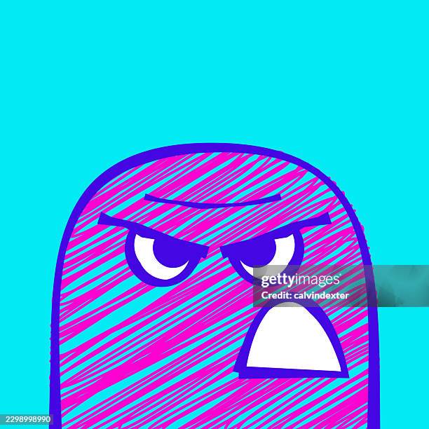 angry emoji cartoon scribble doodle style - customer feedback stock illustrations