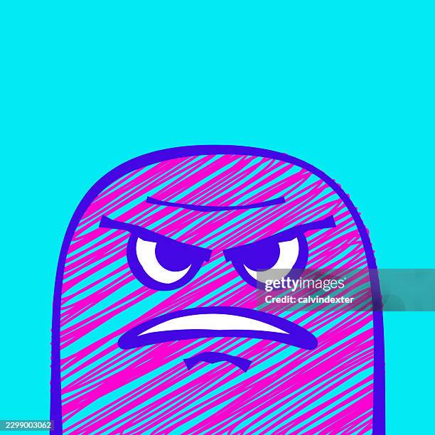 angry emoji cartoon scribble doodle style - customer feedback stock illustrations