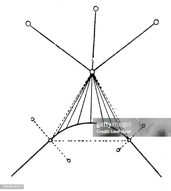 railway pull-over structure diagram with equilateral base - mechanical engineering stock illustrations