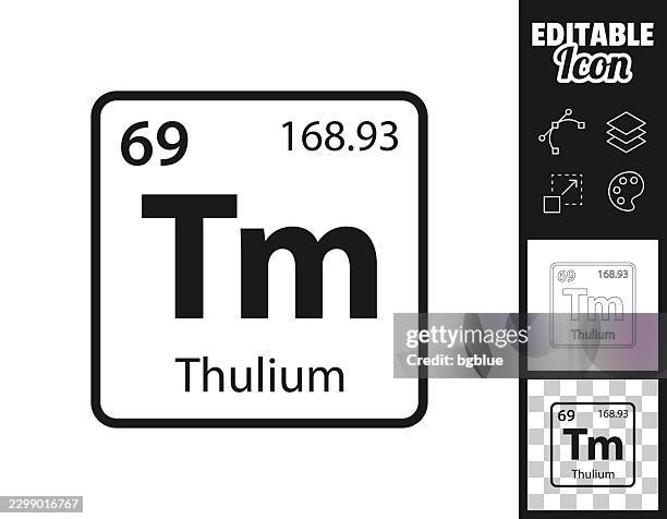 tm - thulium chemical element. icon for design. easily editable - trace minerals stock illustrations
