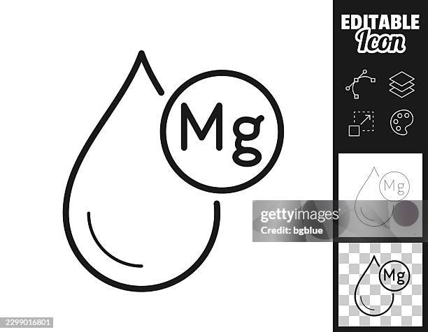 magnesium liquid drops. icon for design. easily editable - magnesium supplements stock illustrations