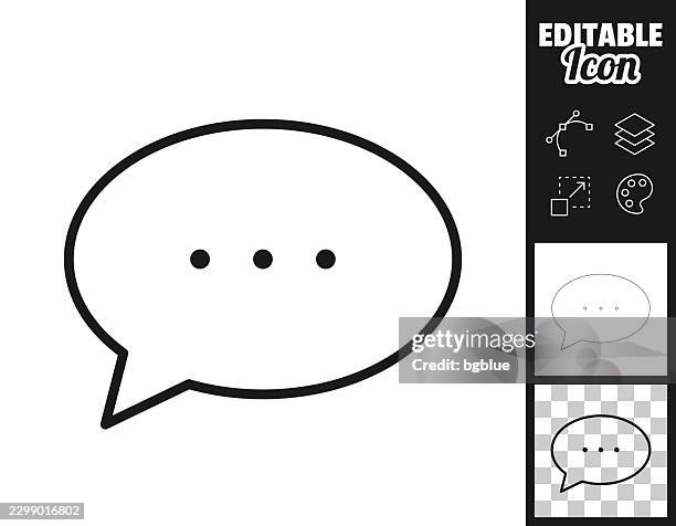 oval speech bubble with ellipsis. icon for design. easily editable - text box vector stock illustrations