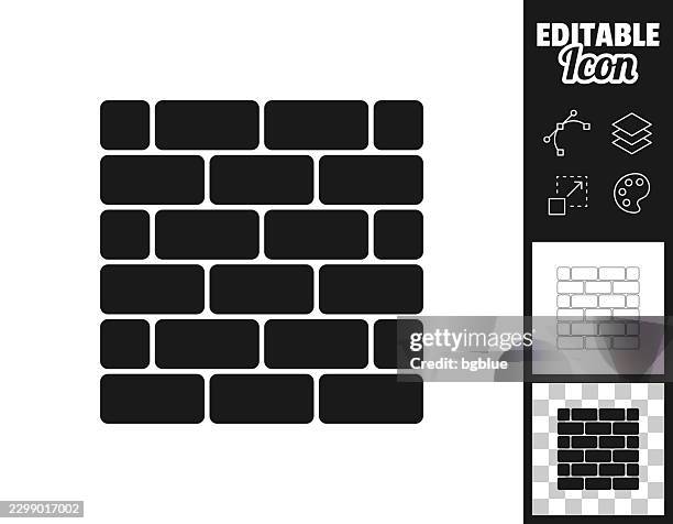 stone block wall. icon for design. easily editable - building solid foundation stock illustrations