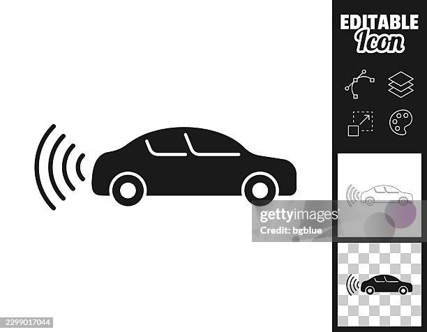 car parking sensor. icon for design. easily editable - sonar stock illustrations