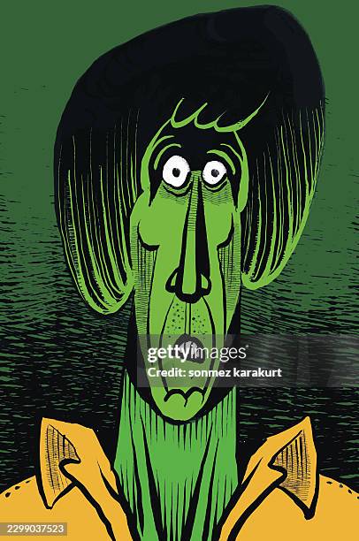 an interesting man with a blank expression - middle aged man facing camera stock illustrations