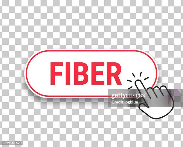 fiber - 3d click web button with hand cursor on blank background - fiber optic cable white stock illustrations