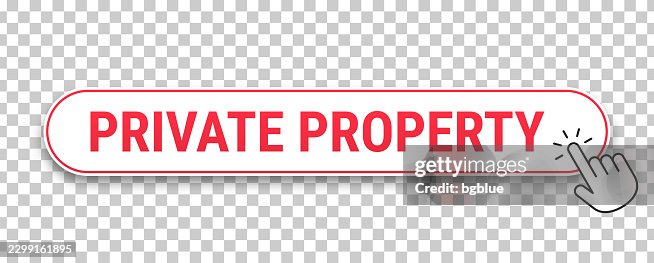 Private Property - 3D click web button with hand cursor on blank background Private Property - 3D click web button with hand cursor on blank background