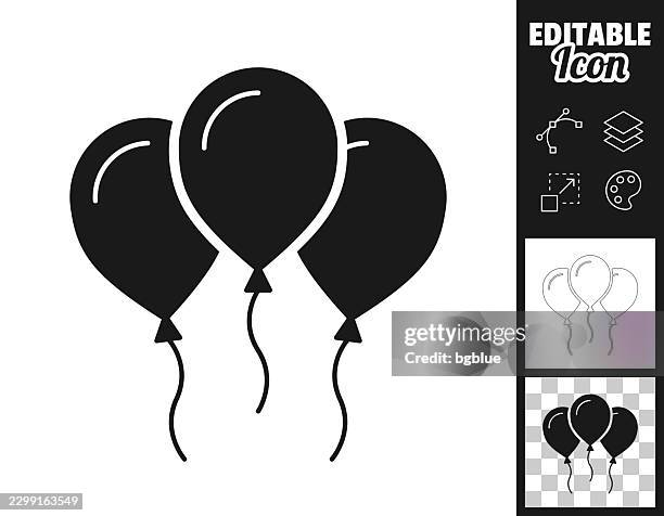 party balloons. icon for design. easily editable - block party stock illustrations
