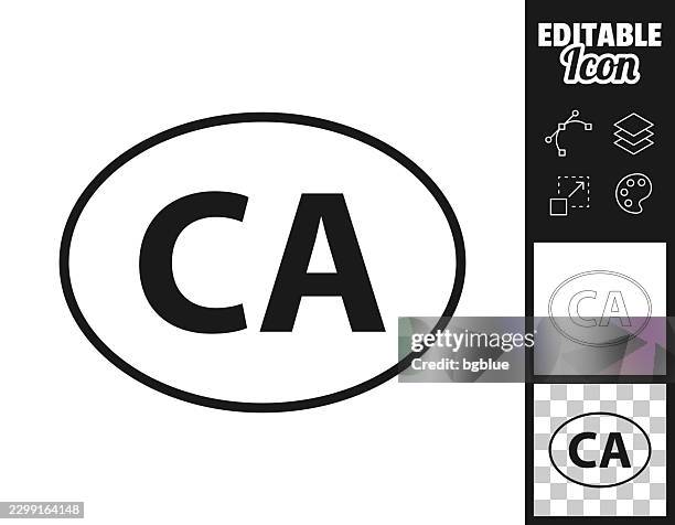ca - canada country code. icon for design. easily editable - decal stock illustrations