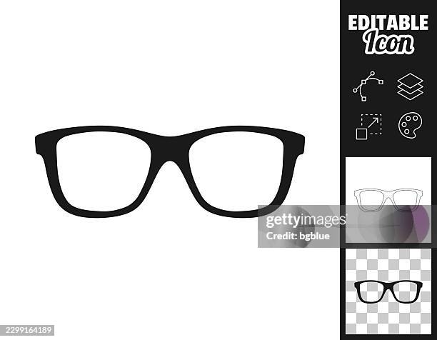 eyeglasses. icon for design. easily editable - reading glasses white stock illustrations